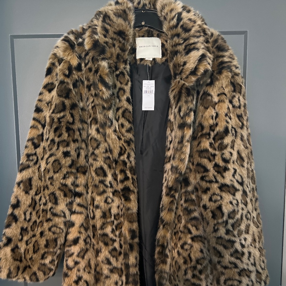 AE Leopard Coat NWT